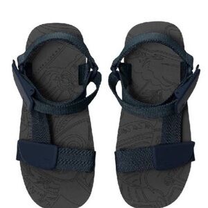 Burberry Navy and Black Strap Sandals
